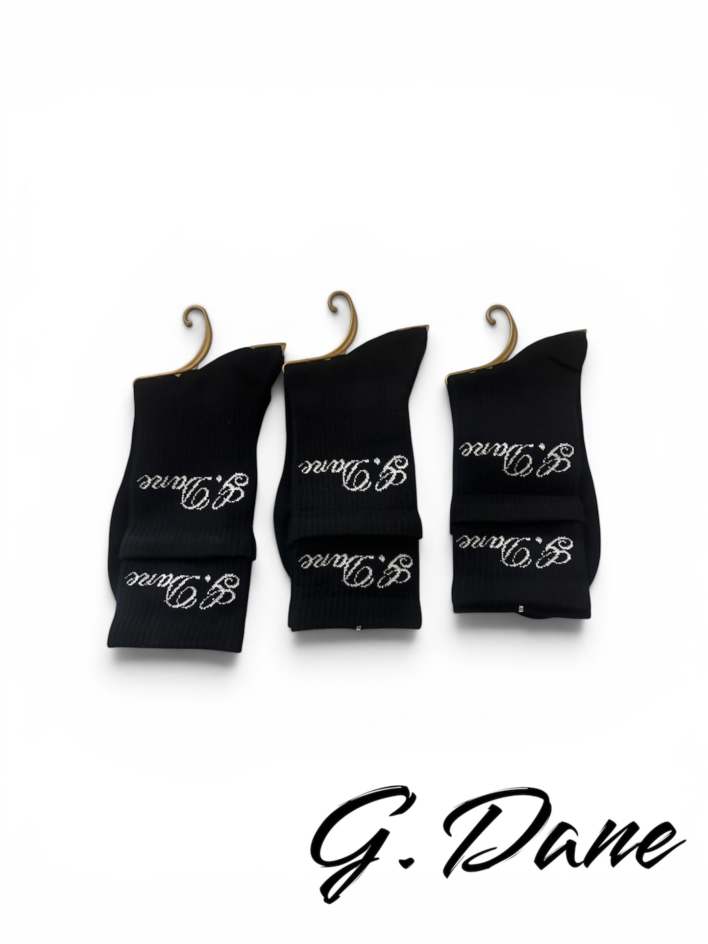 3 Pack Of Black G Dane Double Layered Socks